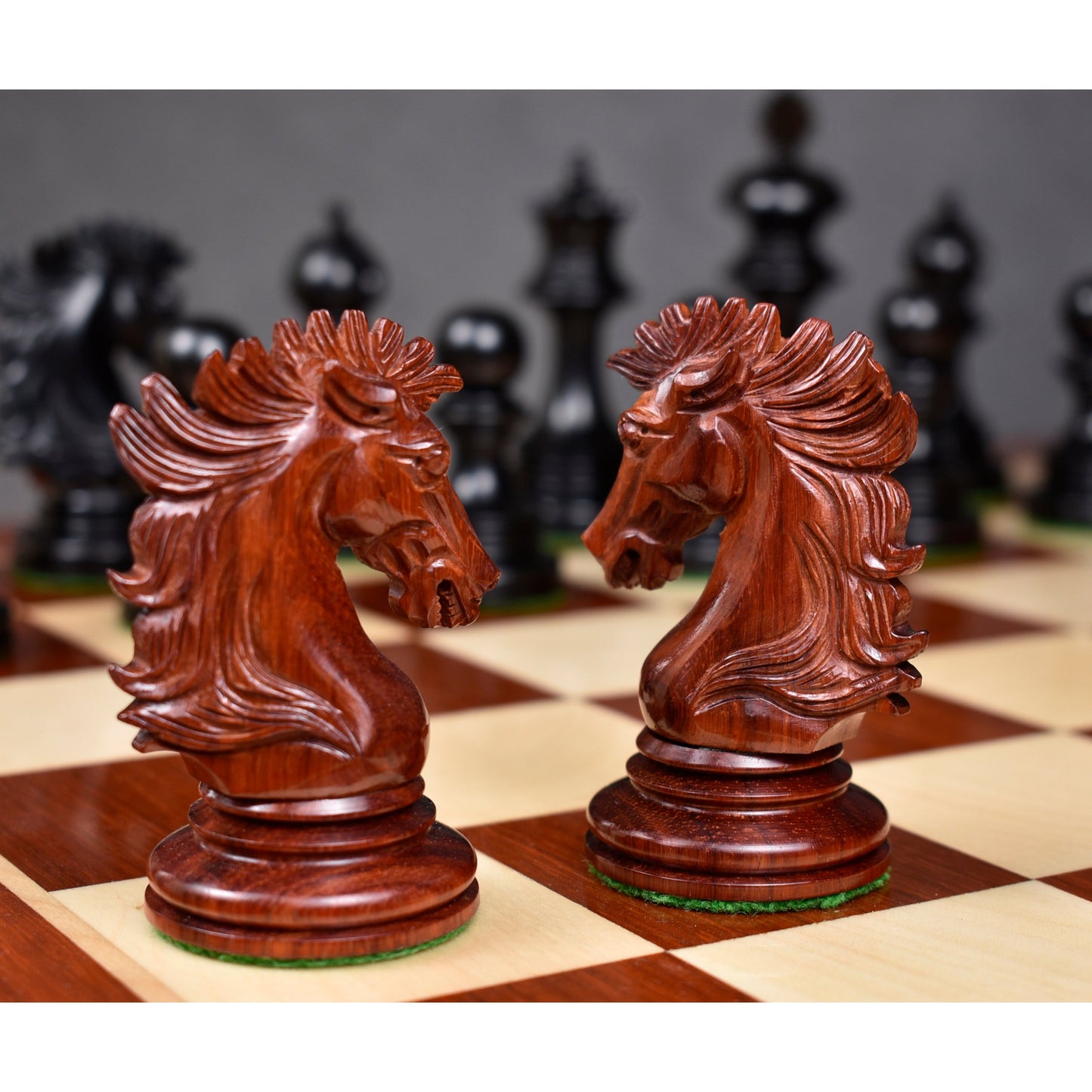 Alexandria Luxury Staunton Chess Set- Chess Pieces Only - Triple Weighted - Ebony & Bud Rosewood