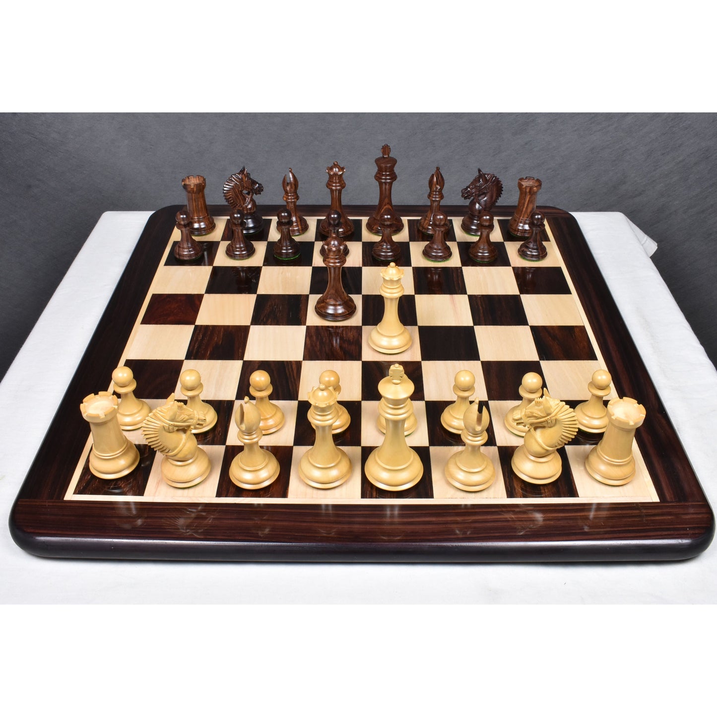 4.2" Rare American Staunton Luxury Chess Set- Chess Pieces Only - Triple Weighted Rosewood
