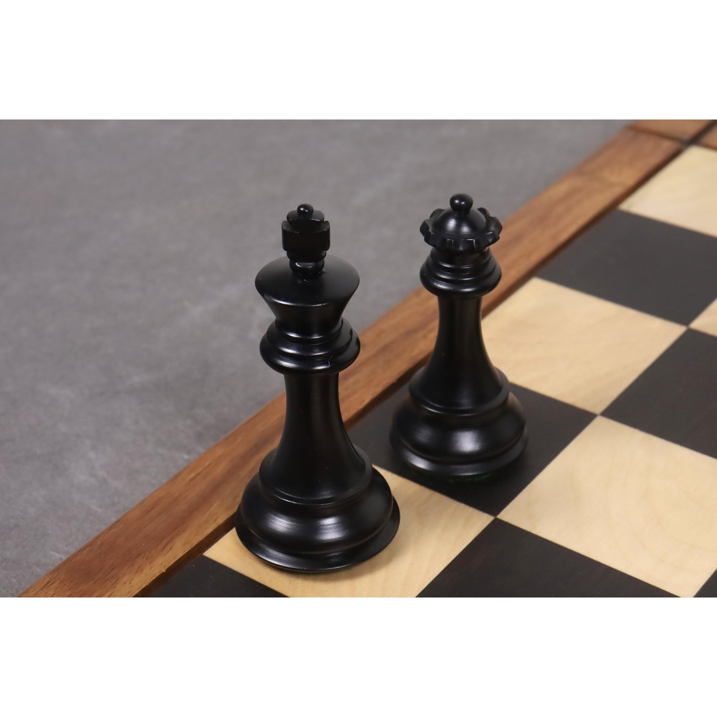 3.9" Alban Staunton Chess Set- Chess Pieces Only- Double Weighted Red & Black Dyed Wood