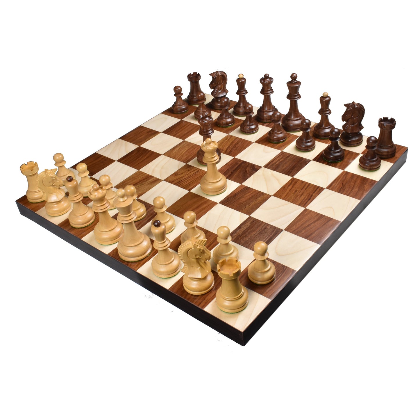 1970s' Dubrovnik Chess Set- Chess Pieces Only- Triple Weighted Golden Rosewood - 3.8"