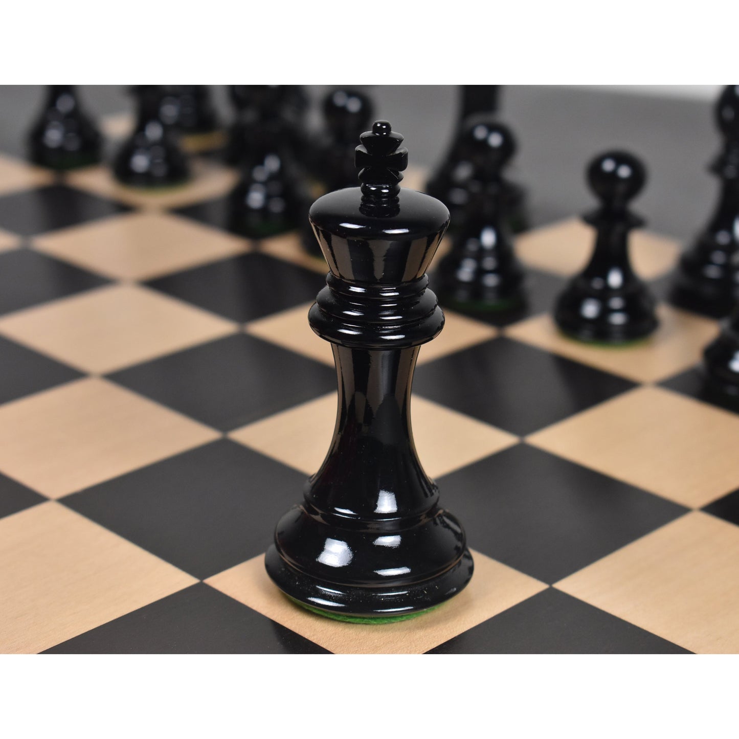 4.1" Pro Staunton Weighted Red & Black Painted Wooden Chess Set- Chess Pieces Only