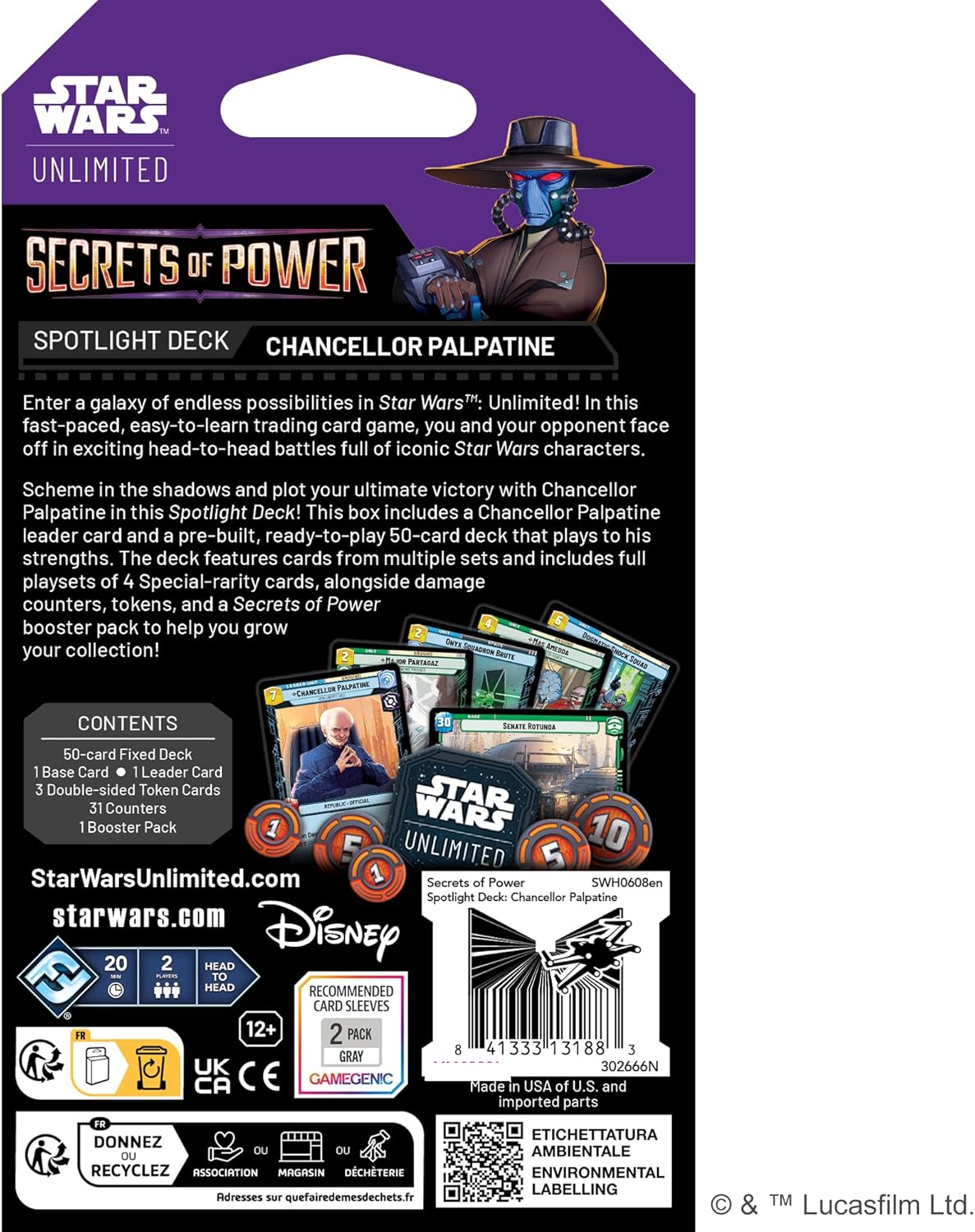 Star Wars: Unlimited TCG - Secrets of Power Spotlight Deck - Chancellor Palpatine