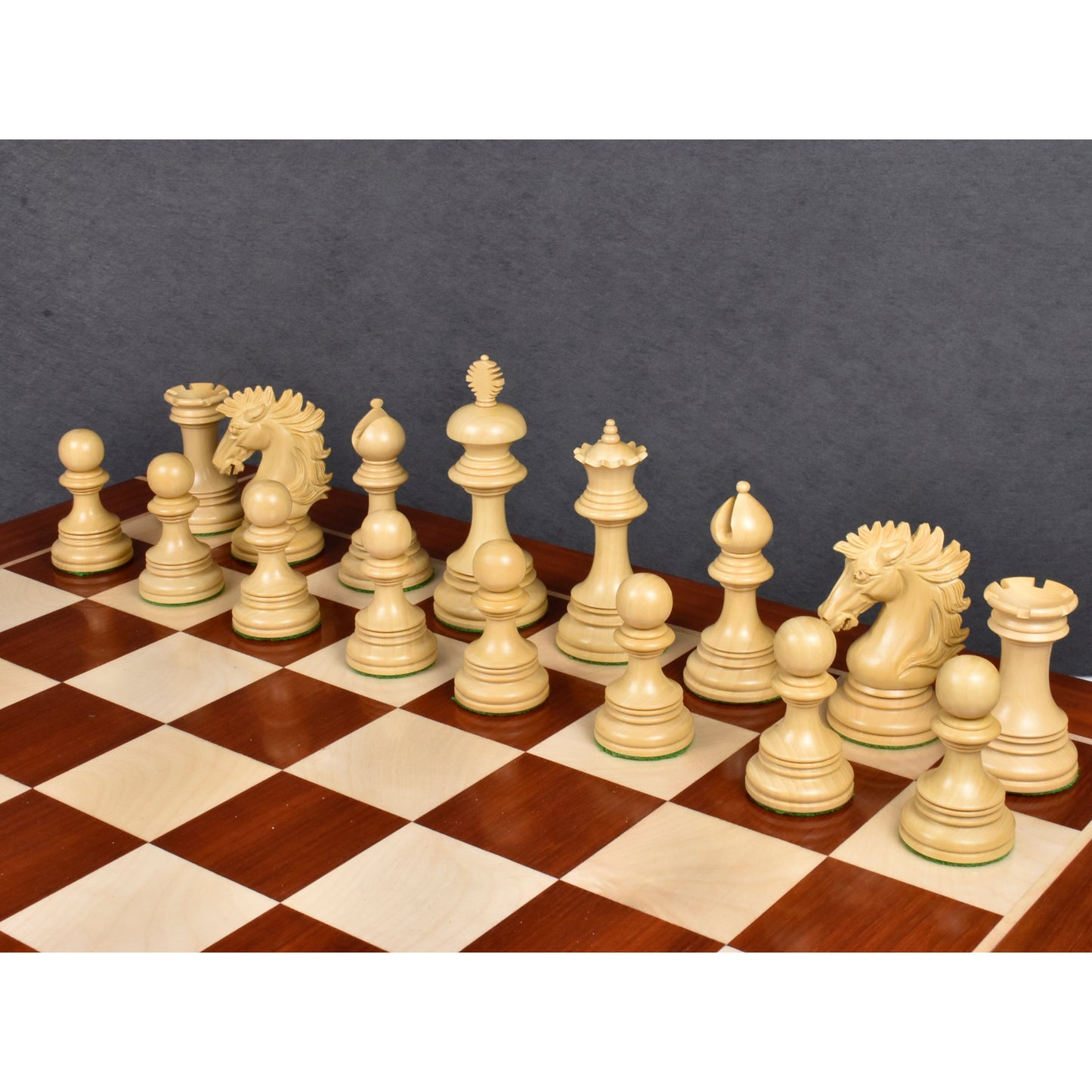 Combo of Alexandria Luxury Staunton Bud Rose Wood Chess Pieces with 23inches Chessboard and Storage Box