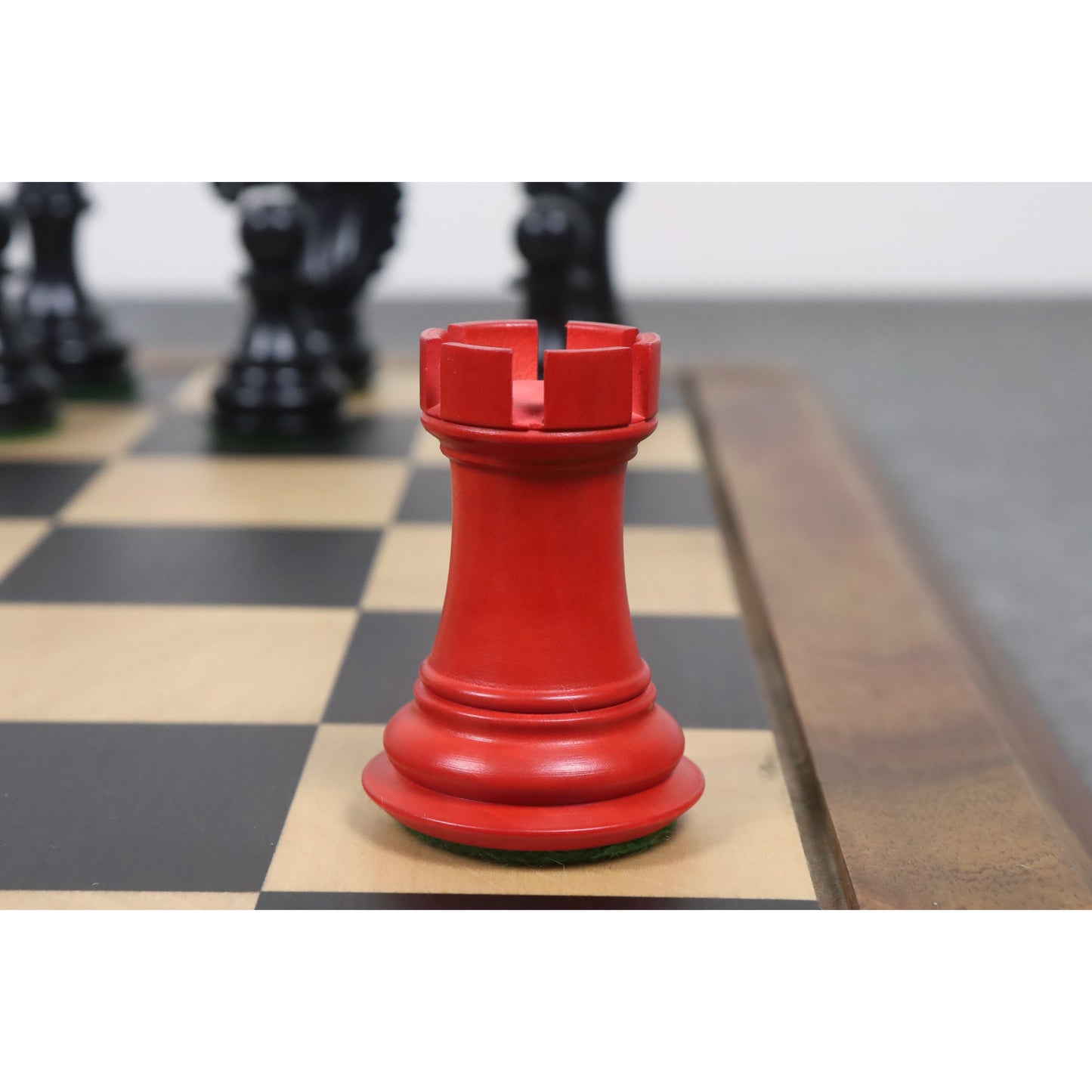 3.9" Alban Staunton Chess Set- Chess Pieces Only- Double Weighted Red & Black Dyed Wood