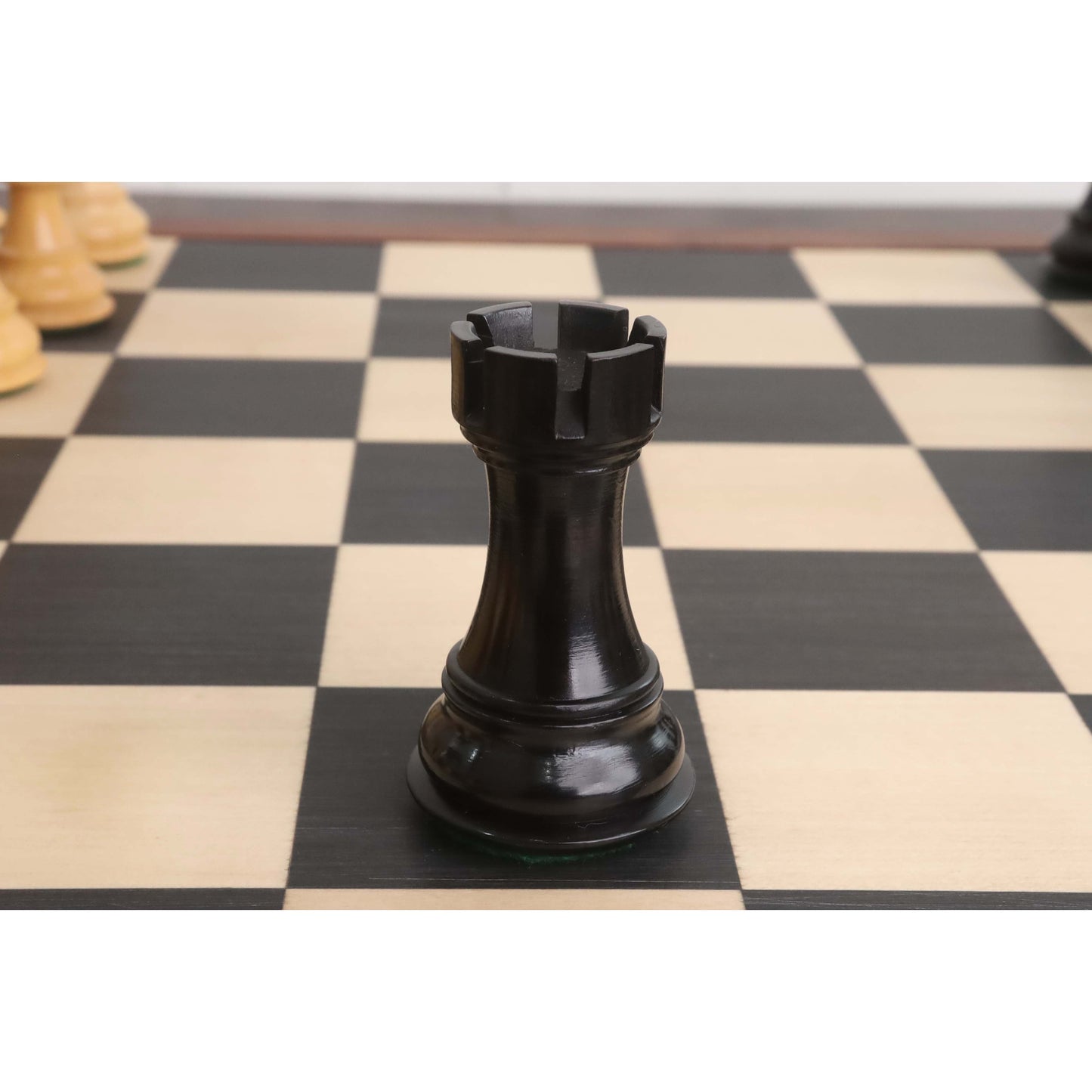 4" Fierce Knight Staunton Chess Set- Chess Pieces Only - Weighted Ebonised Boxwood