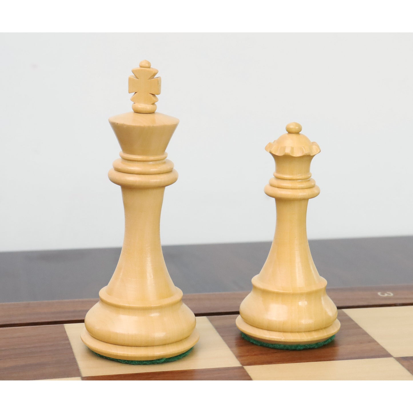 4" Alban Knight Staunton Chess Set- Chess Pieces Only - Weighted Golden Rosewood