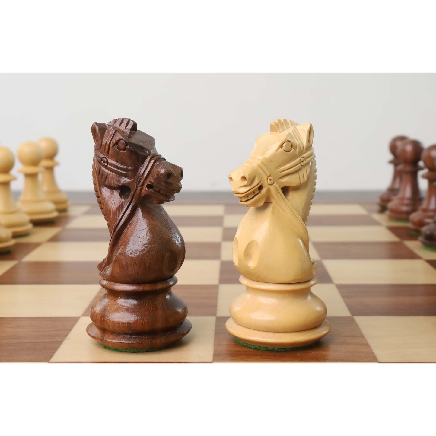 4.2" Supreme Luxury Sheesham Wood Weighted Chess Set- Chess Pieces Only - Extra Queens