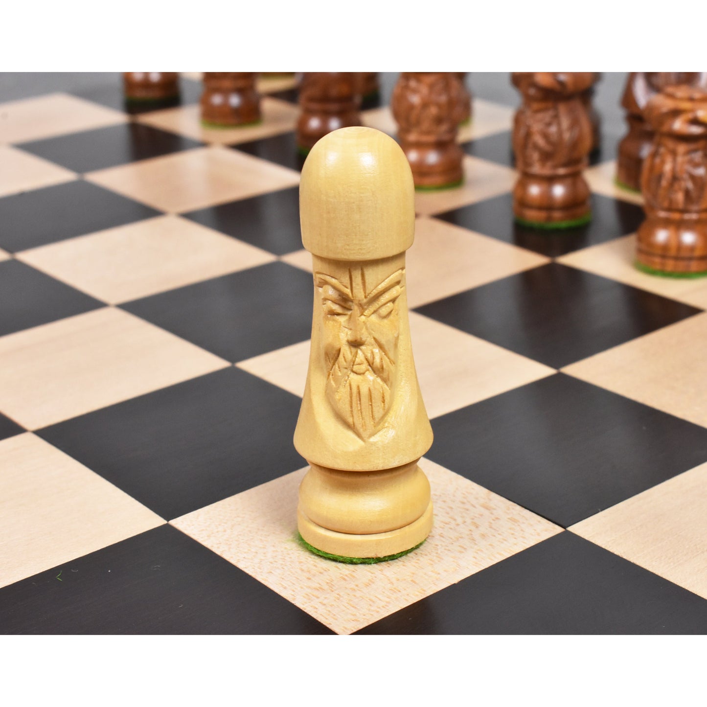 3.5" Crescent Mannequin Hand Carved Chess Set- Chess Pieces Only - Golden Rosewood