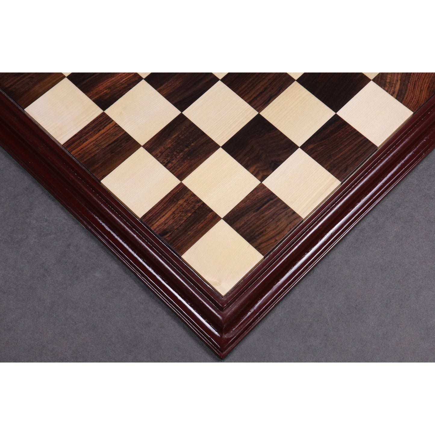 21" Rosewood & Maple Wood Luxury Chess board with Carved Border - 57 mm Square