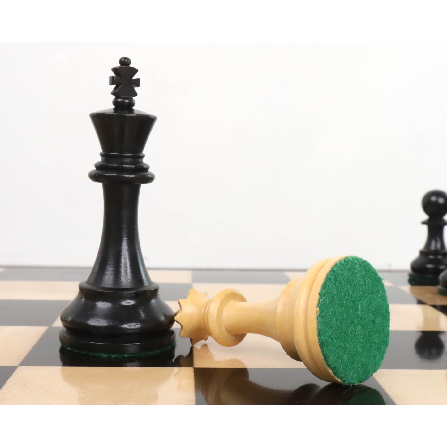 4.1" New Classic Staunton Wooden Chess Pieces Only Set-Weighted Ebonised Boxwood