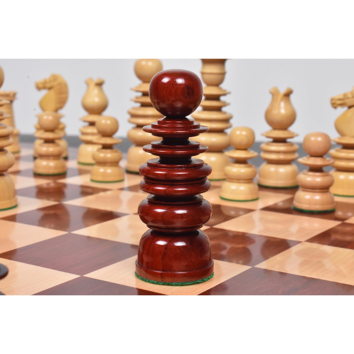 4.3" St. George Pre-Staunton Calvert Chess Set- Chess Pieces Only – Bud Rosewood & Boxwood