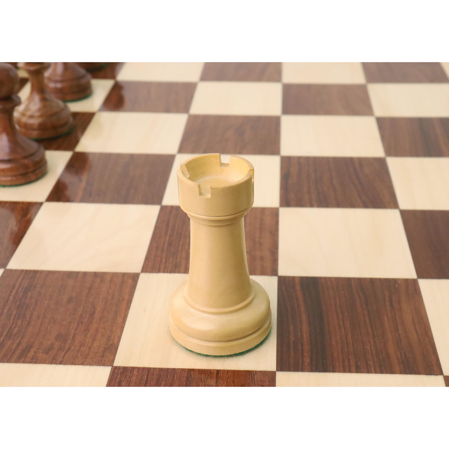 4.5" Soviet Russian 1960's Chess Set- Chess Pieces Only-Double Weighted Golden Rosewood