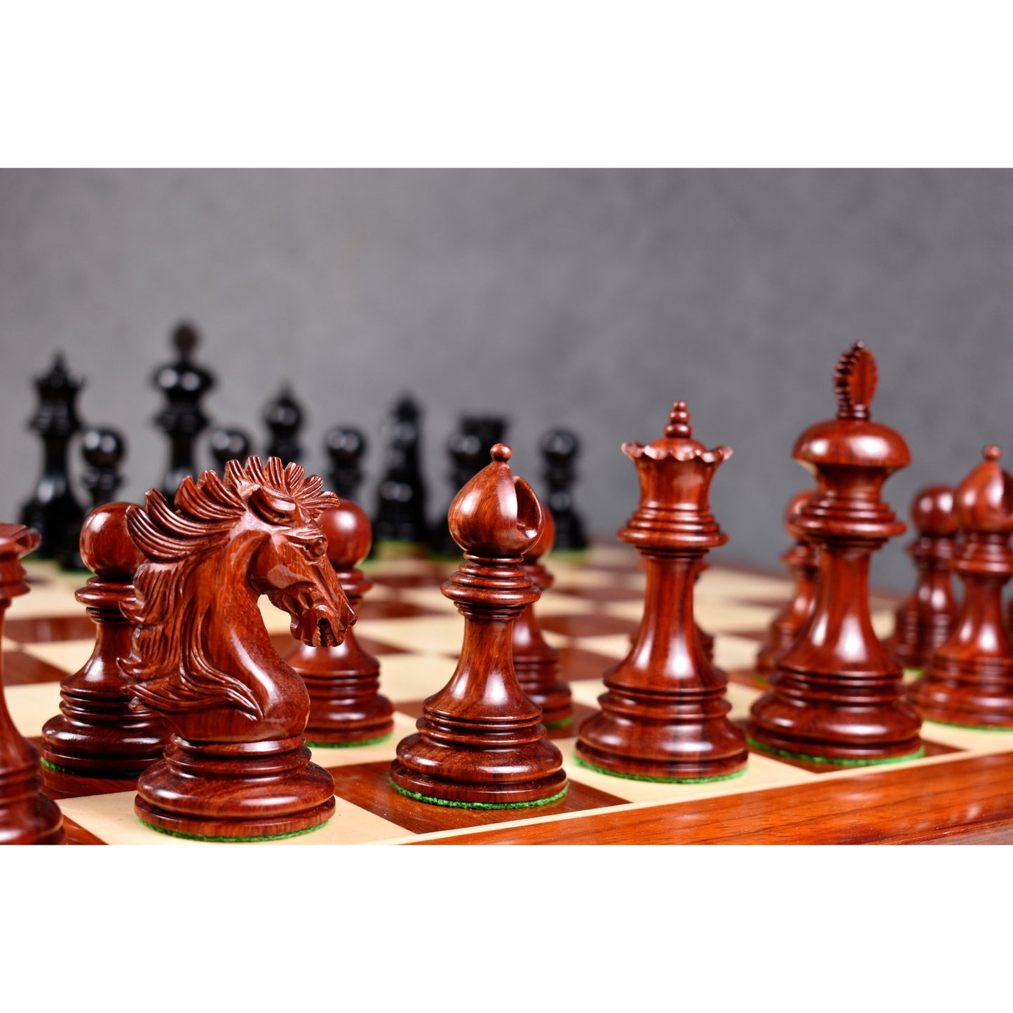 Alexandria Luxury Staunton Chess Set- Chess Pieces Only - Triple Weighted - Ebony & Bud Rosewood