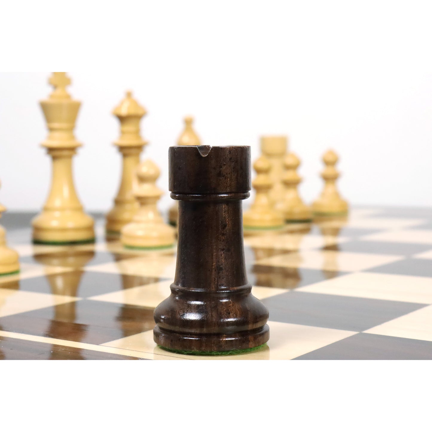 3.8" Reproduced W.T. Pinney Staunton Chess Set- Chess Pieces Only - Weighted Rosewood