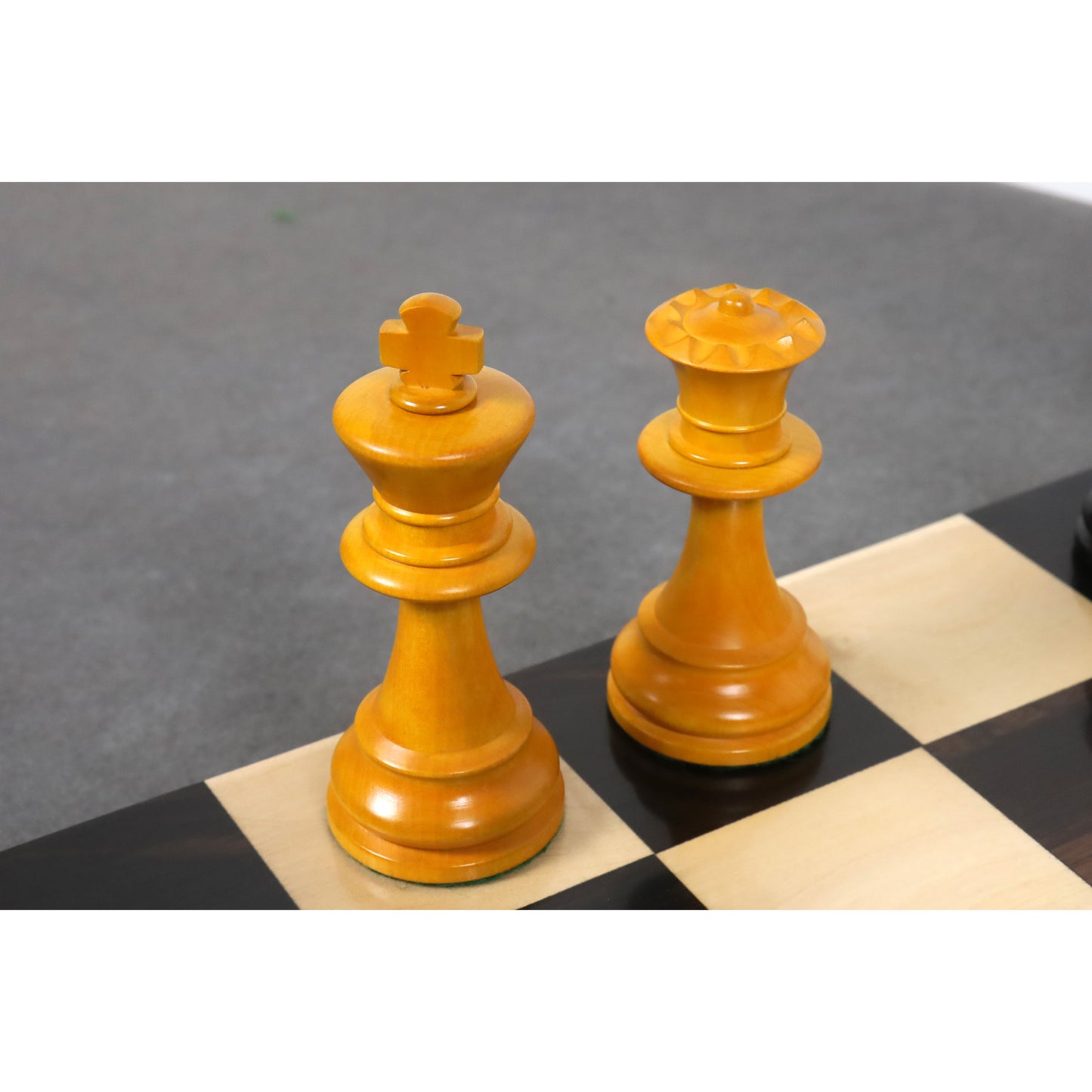 3.9" French Chavet Tournament Chess Set- Chess Pieces Only - Antiqued Boxwood