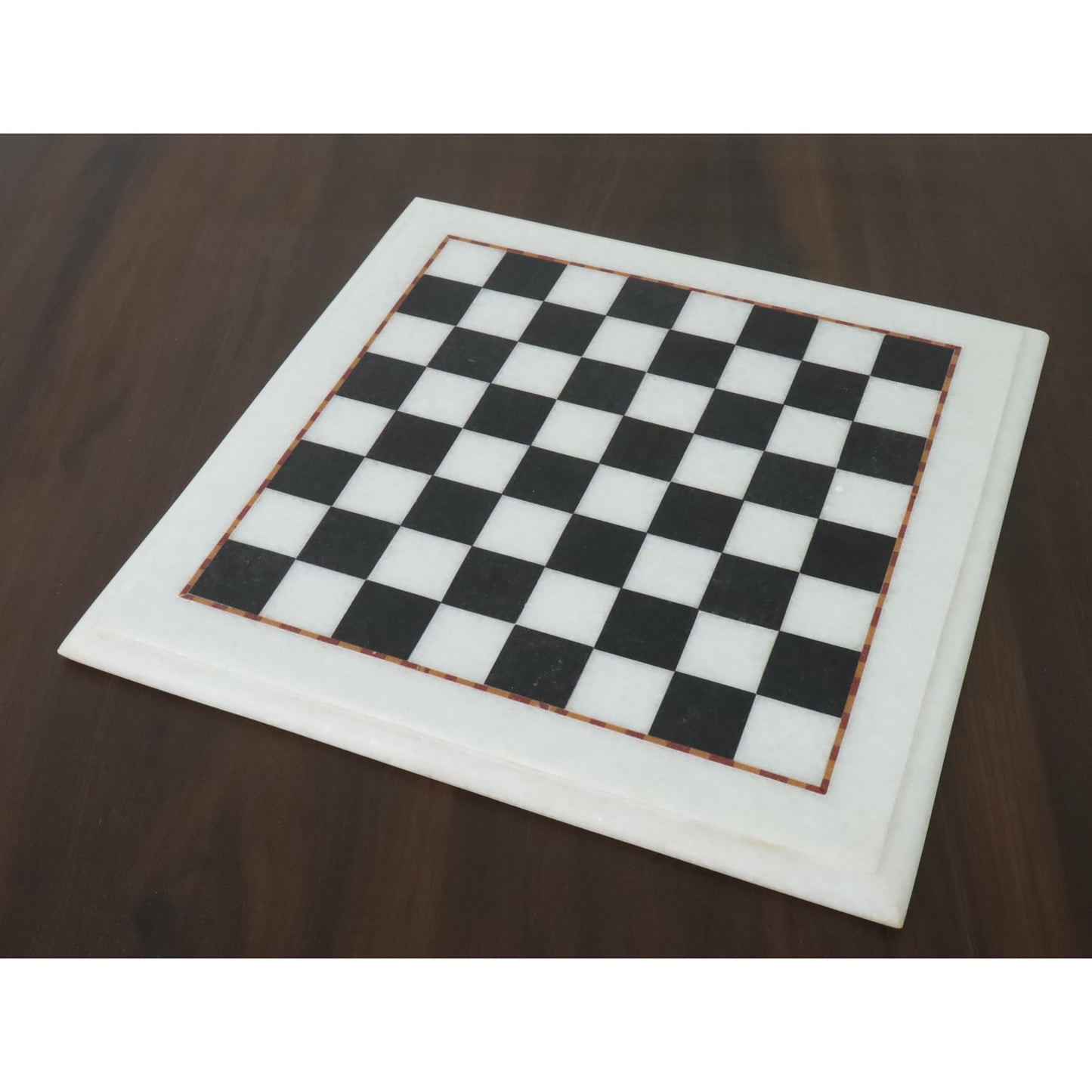 Marble Stone Chess Pieces & Board Set - Black and White - 12" - Handcarved Gift