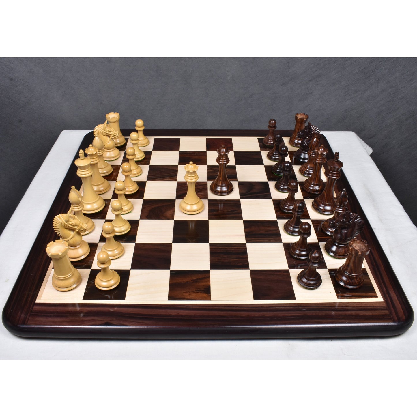 4.2" Rare American Staunton Luxury Chess Set- Chess Pieces Only - Triple Weighted Rosewood