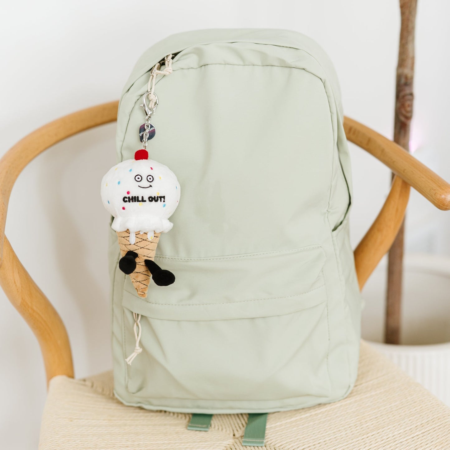 "Chill Out" Ice Cream Cone Plush Bag Charm