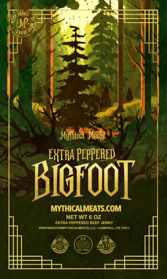 Mythical Meats® Beef Jerky 6 oz. Bigfoot (Extra Peppered)