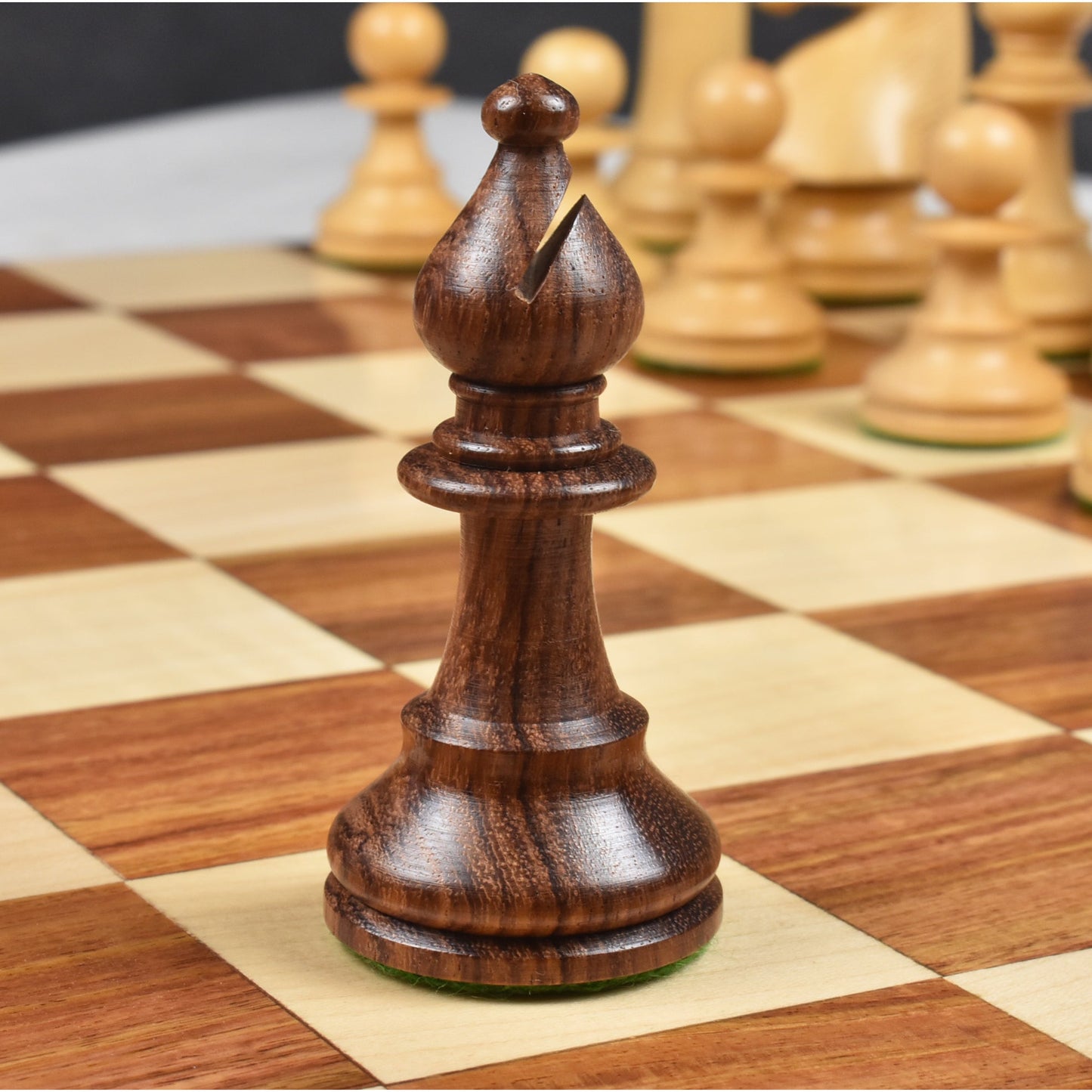 1920's German Collectors' Chess Set- Chess Pieces Only- Golden Rosewood - 4.1"