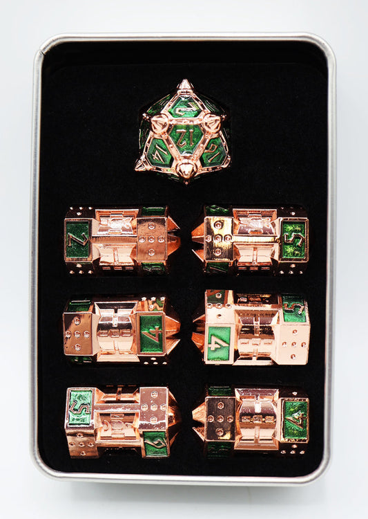 Dice 51: Emerald Meteor Shower - Metal CCG Dice Set
