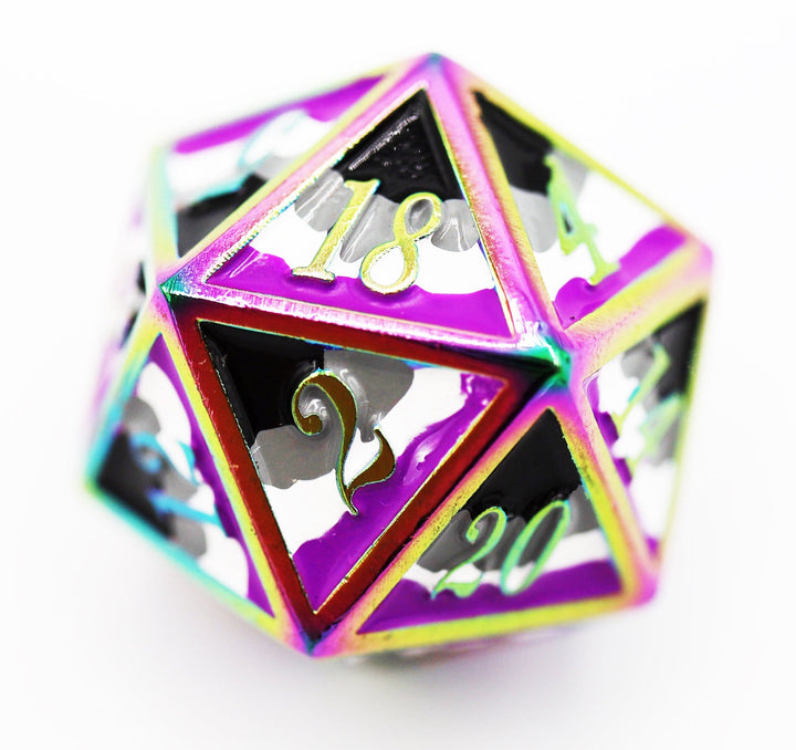 Asexual Pride Flag - Metal RPG Dice Set
