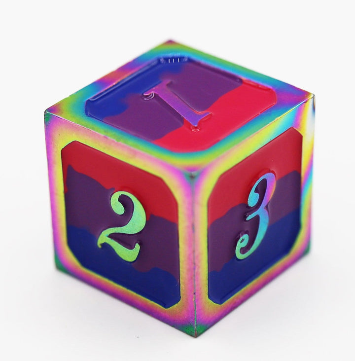 Bisexual Pride Flag - Metal RPG Dice Set
