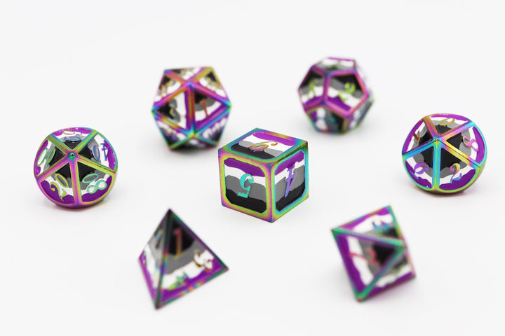 Asexual Pride Flag - Metal RPG Dice Set