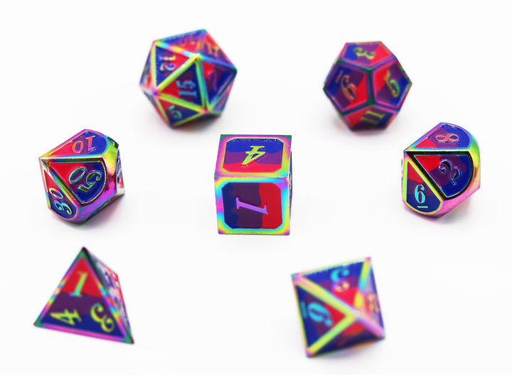 Bisexual Pride Flag - Metal RPG Dice Set