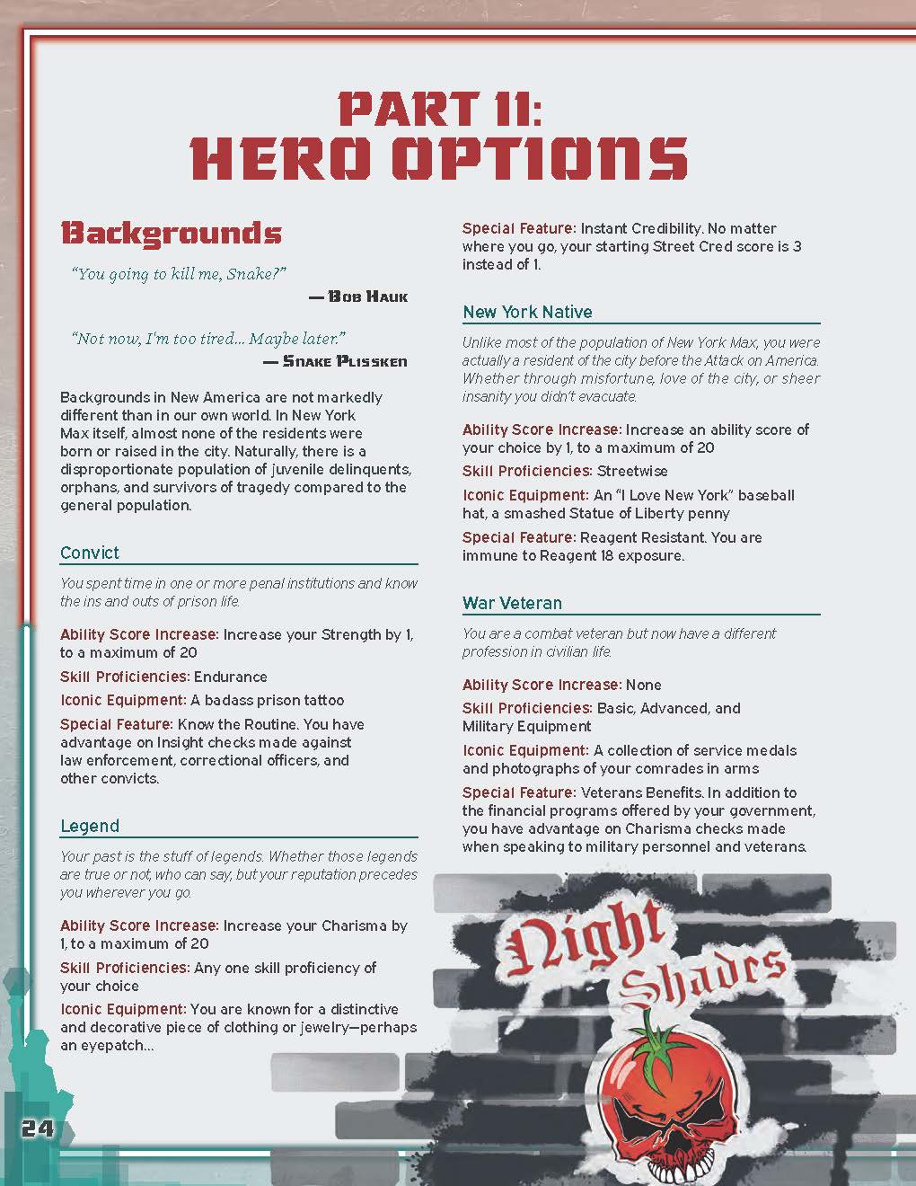 Escape From New York - Soft Cover (Compatible W/ Everyday Heroes System)