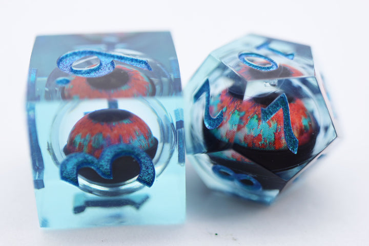 Sharp Edge Moving Eye RPG Dice Set - Teal Cyclops