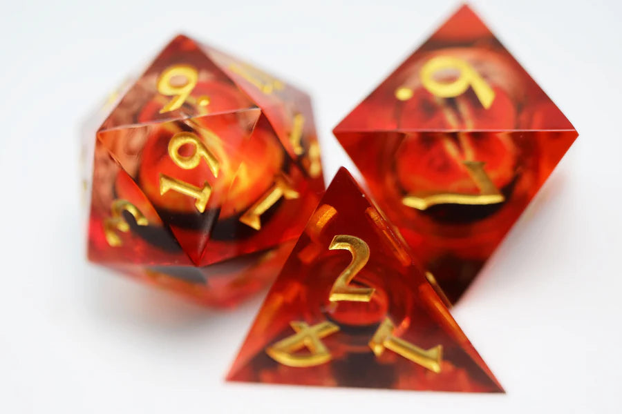 Sharp Edge Moving Eye RPG Dice Set - Amber Cyclops