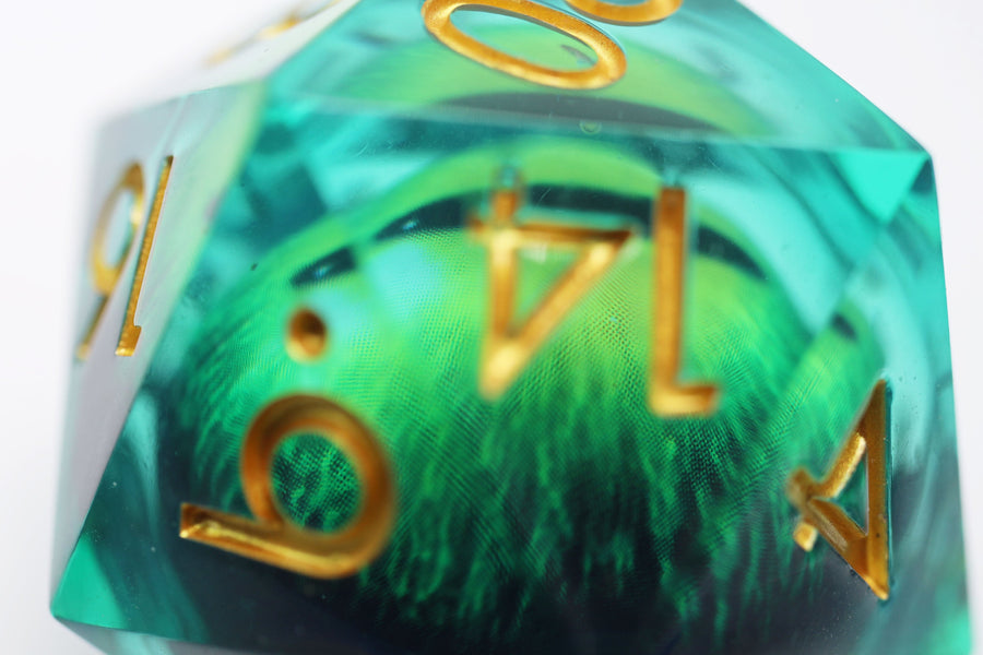 35mm Moving Eye D20 - Green Cyclops Eye