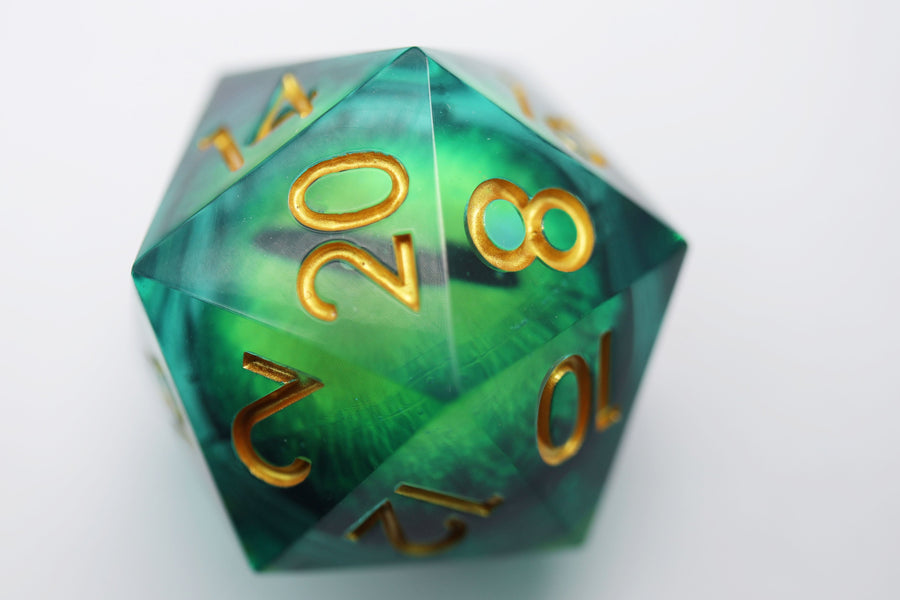 35mm Moving Eye D20 - Green Cyclops Eye