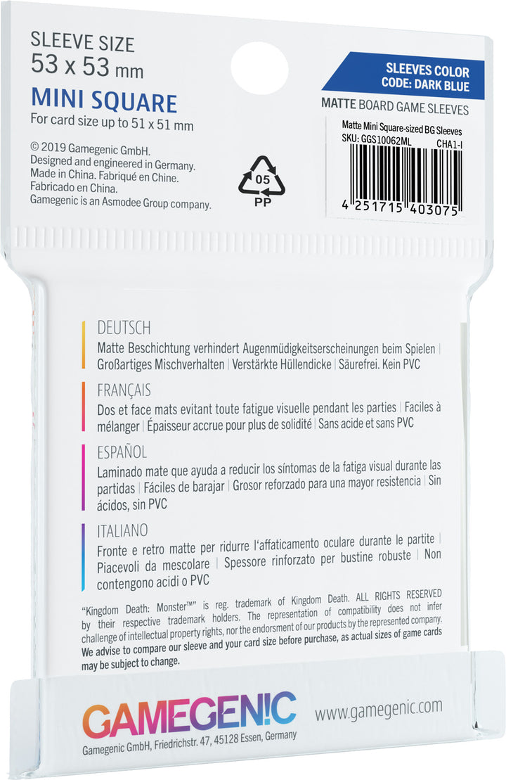 Matte Sleeves: Mini-Square (53 x 53 mm)