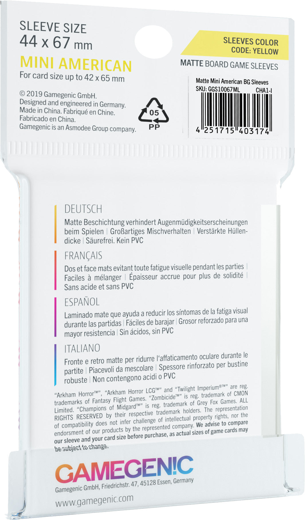 Matte Sleeves: Mini American (44 x 67 mm)