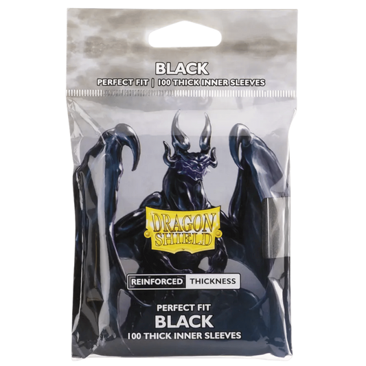 Dragon Shield: Perfect Fit Thick Inner Sleeves Black (100)