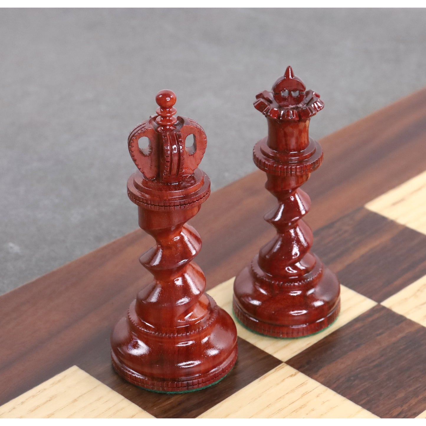 4.3" Grazing Knight Luxury Staunton Chess Set- Chess Pieces Only-Lacquered Bud Rosewood
