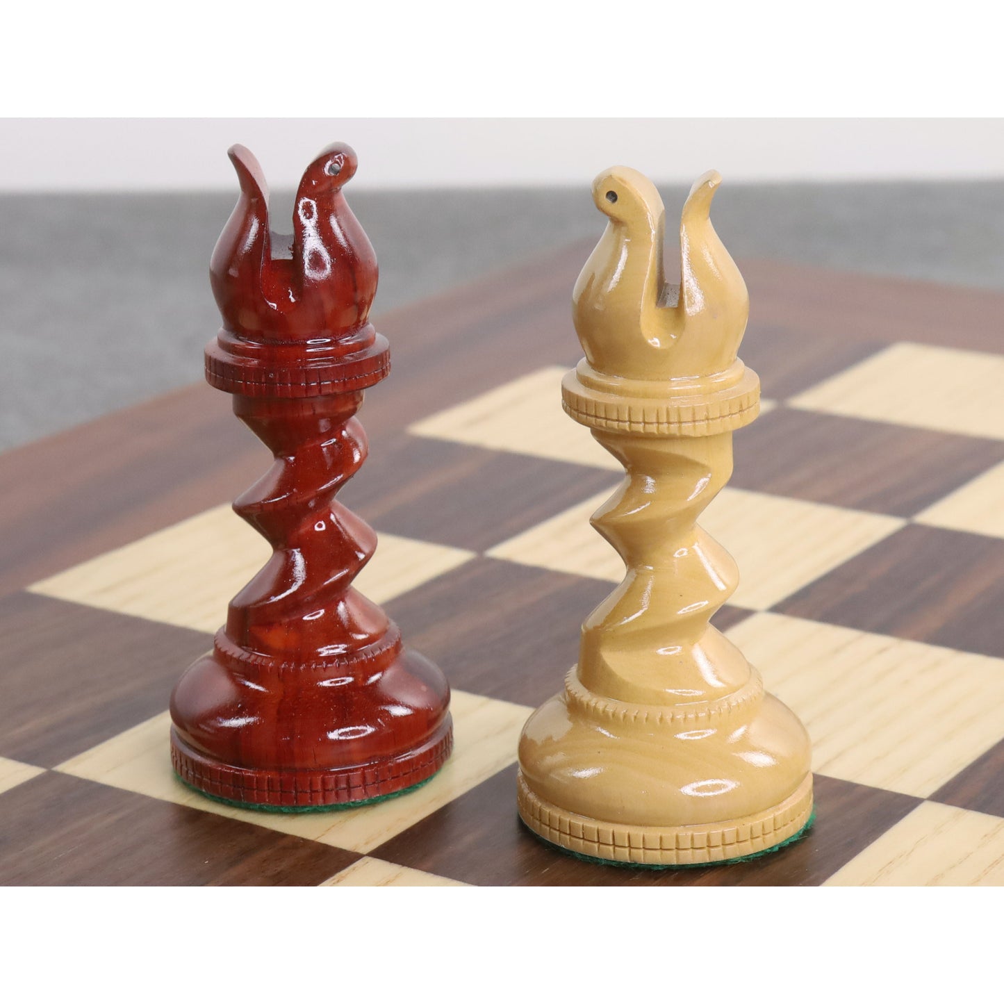 4.3" Grazing Knight Luxury Staunton Chess Set- Chess Pieces Only-Lacquered Bud Rosewood