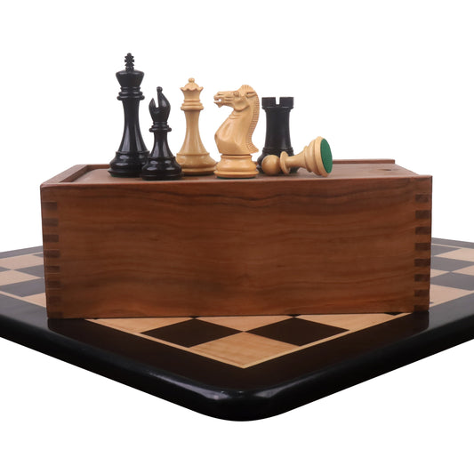 Combo of Sleek Staunton Luxury Chess Set - Pieces in Ebony Wood with Board and Box