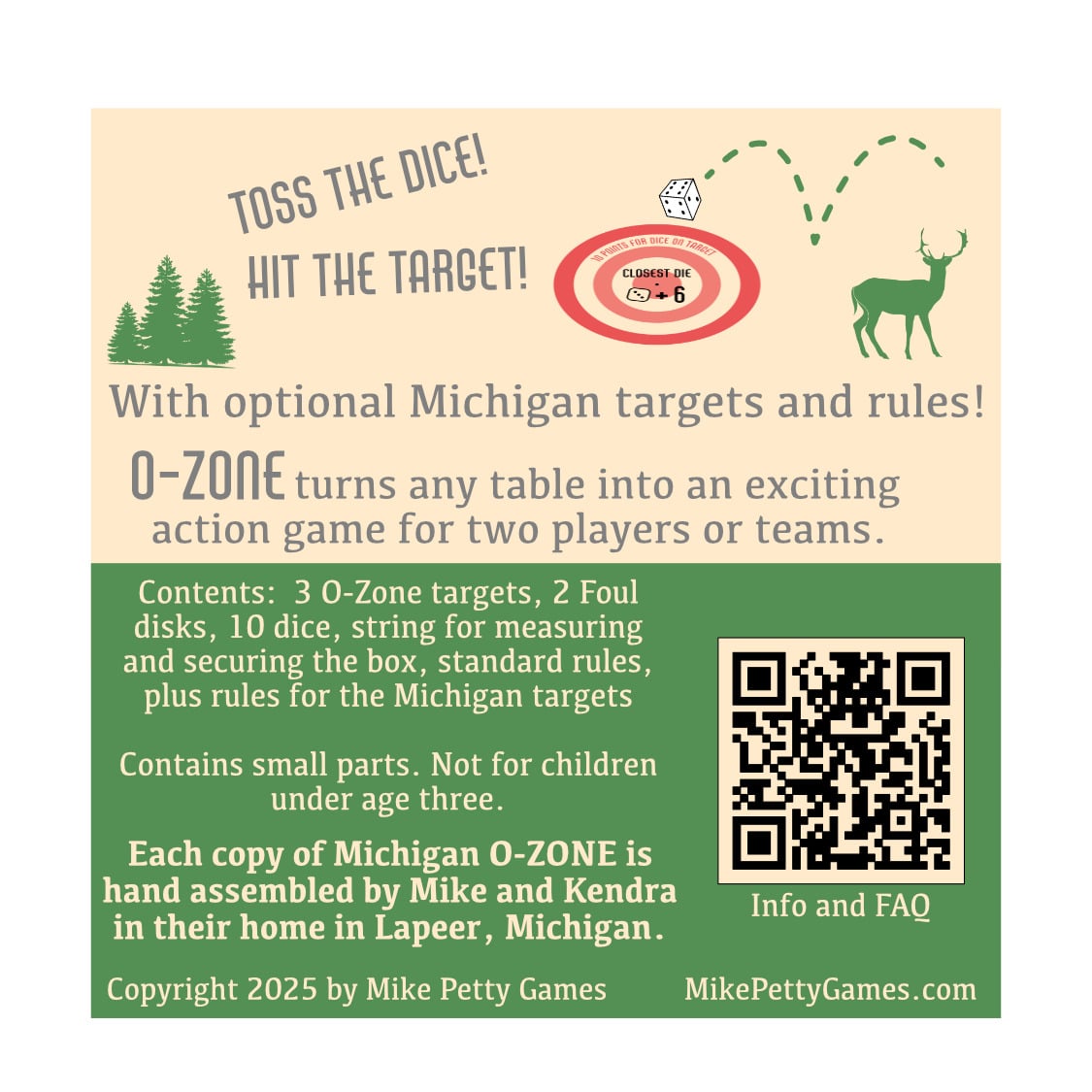 Michigan O-Zone Dice Game