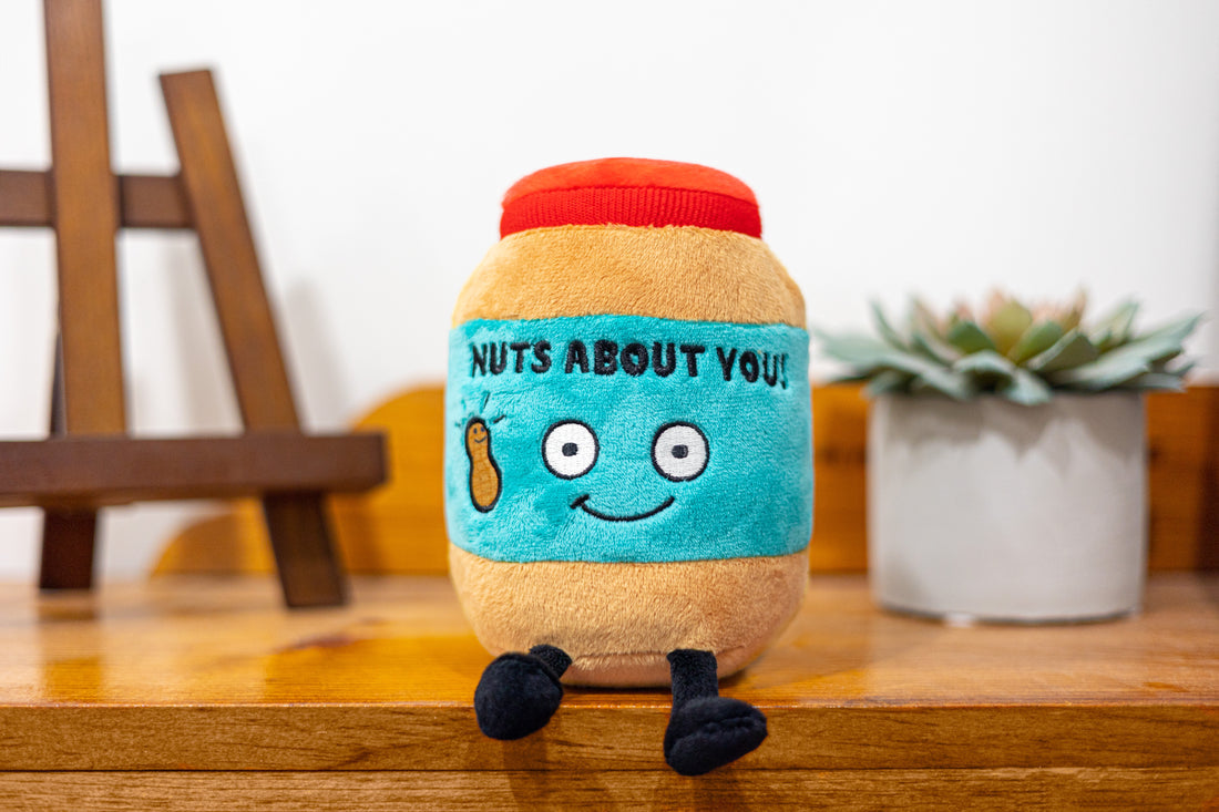 Plush Peanut Butter Jar "Nuts About You"