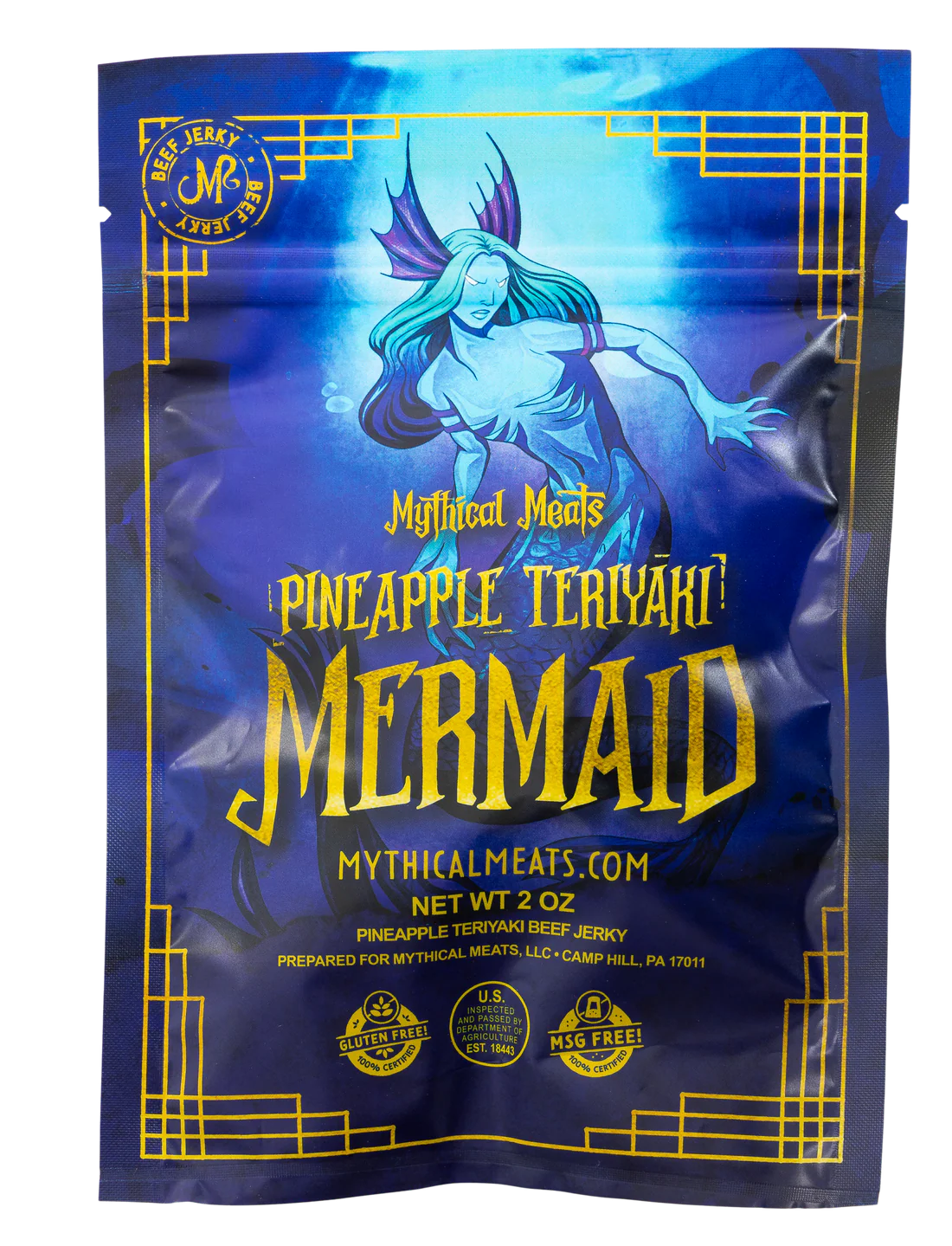 Mythical Meats® Beef Jerky 6 oz. Mermaid (Pineapple Teriyaki)