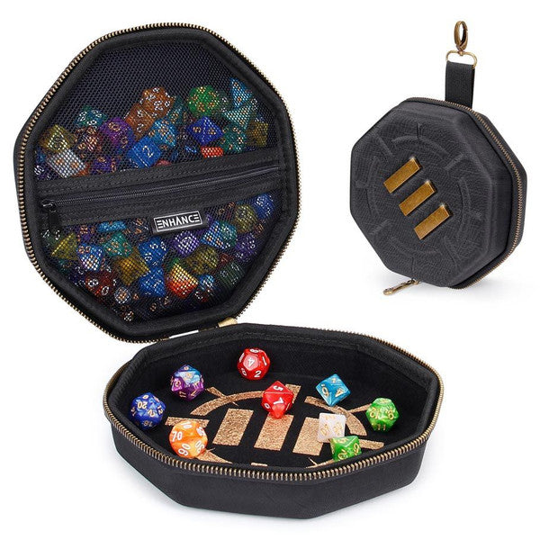 ENHANCE DnD Dice Tray and Dice Case - Black