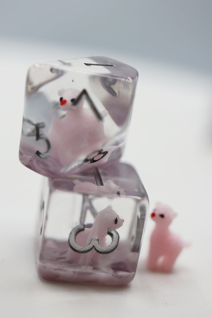 Pink Alpaca RPG Dice Set