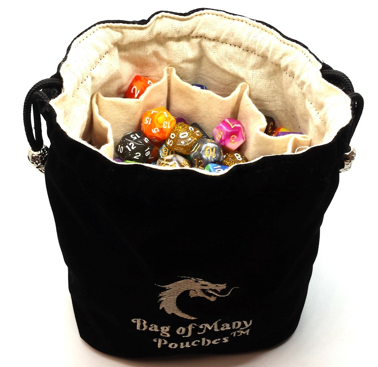 Old School Dice: Bag of Many Pouches Dice Bag - Black