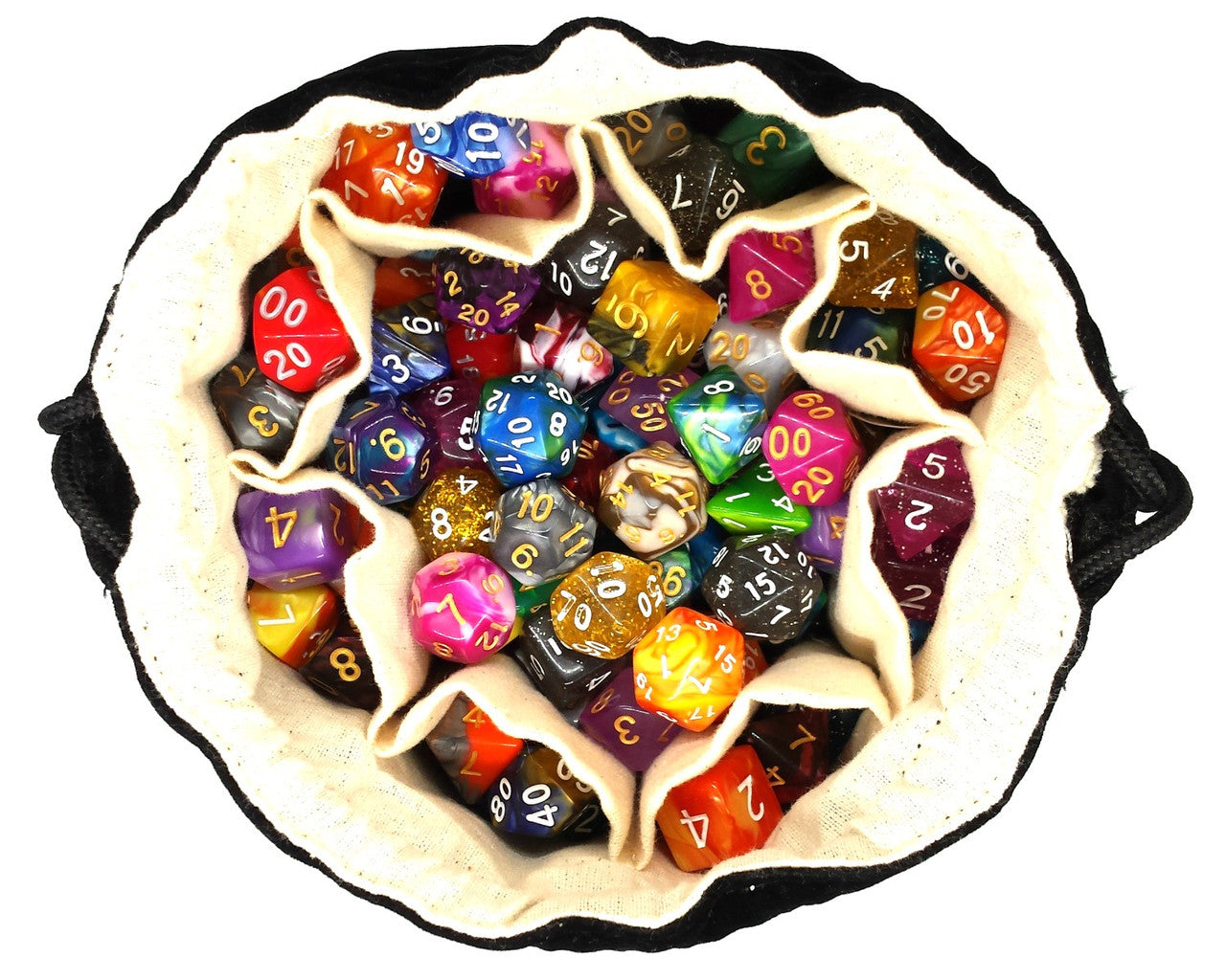 Old School Dice: Bag of Many Pouches Dice Bag - Black