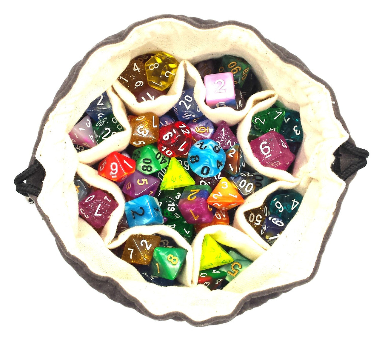 Old School Dice: Bag of Many Pouches Dice Bag - Gray