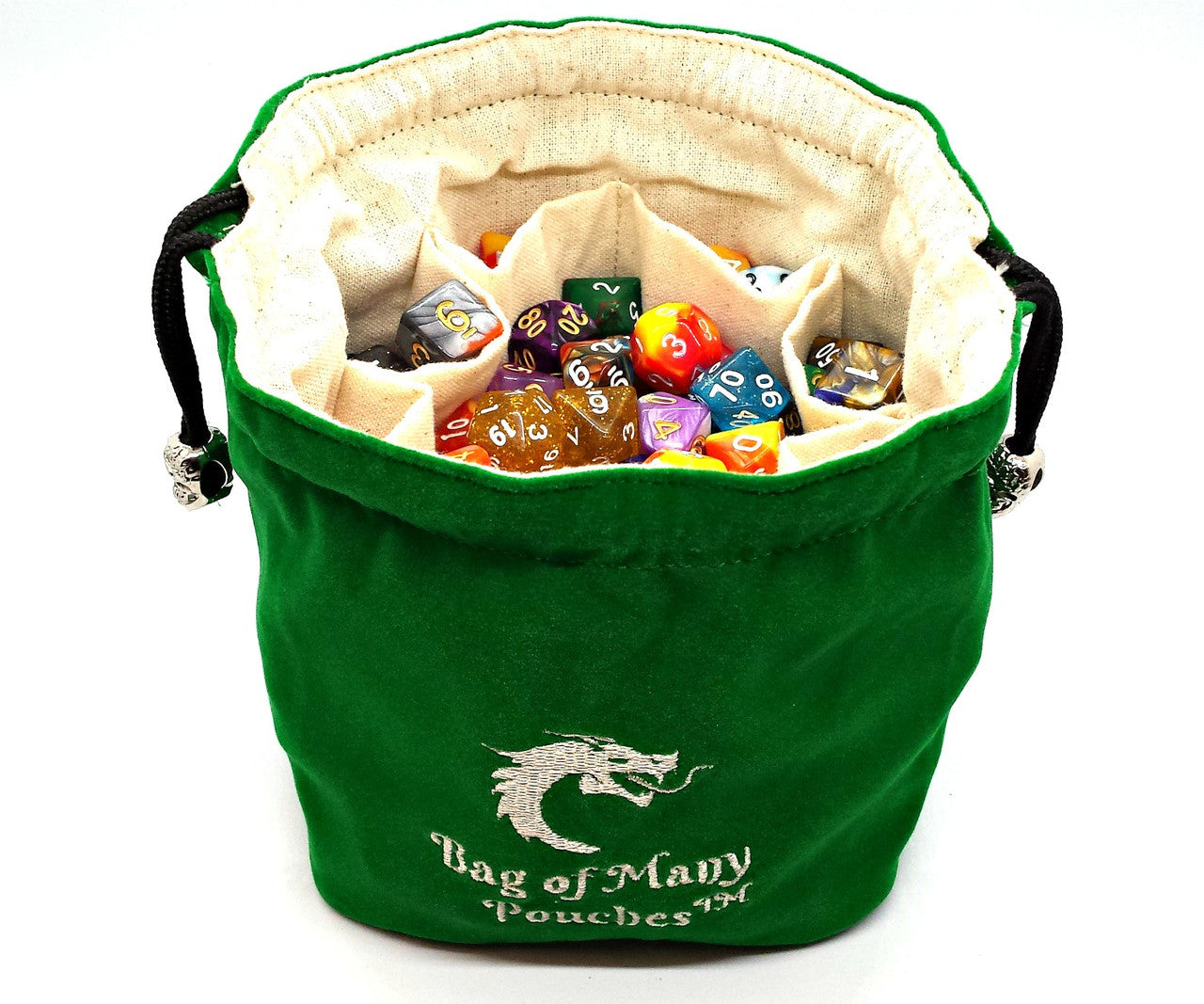 Old School Dice: Bag of Many Pouches Dice Bag - Green