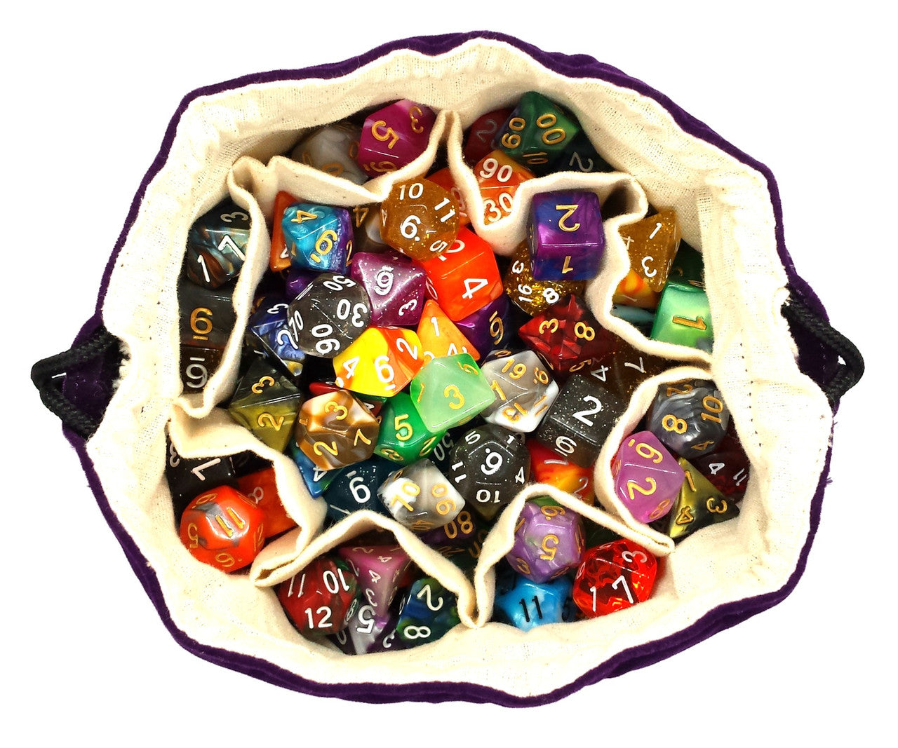 Old School Dice: Bag of Many Pouches Dice Bag - Purple